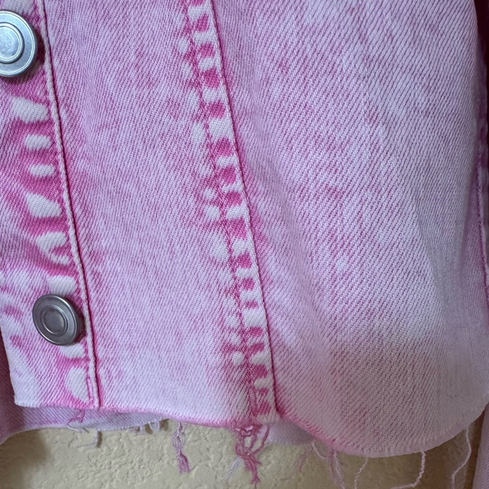 GB Pink Cropped Distressed Jacket NWT Size XL - Picture 3 of 5